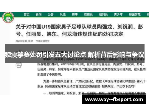 魏震禁赛处罚引发五大讨论点 解析背后影响与争议